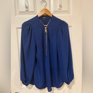 Premise Royal Blue Zippered Blouse